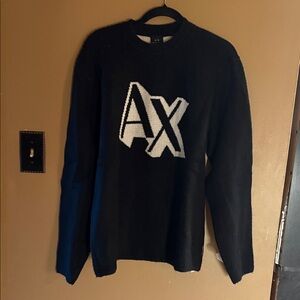 Armani Exchange Black Crewneck Sweater